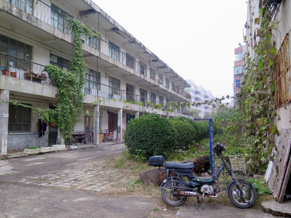 A block of run-down university teachers' housing apartments on the campus where I'm experiencing college life in China, as an expat teaching English. ©KettiWilhelm2014