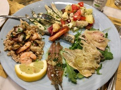 Mediterranean seafood antipasti at a restaurant in Liguria, Italy. ©KettiWilhelm2017