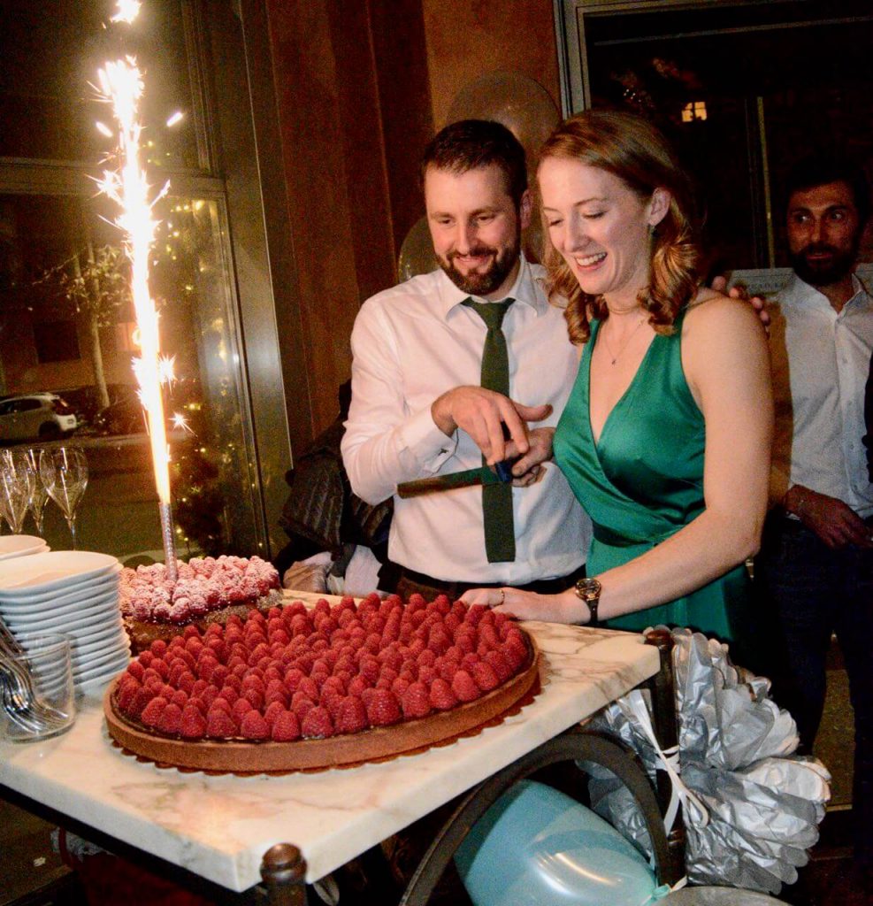 That's us, cutting the cake at our wedding in Milan, Italy. ©KettiWilhelm2017