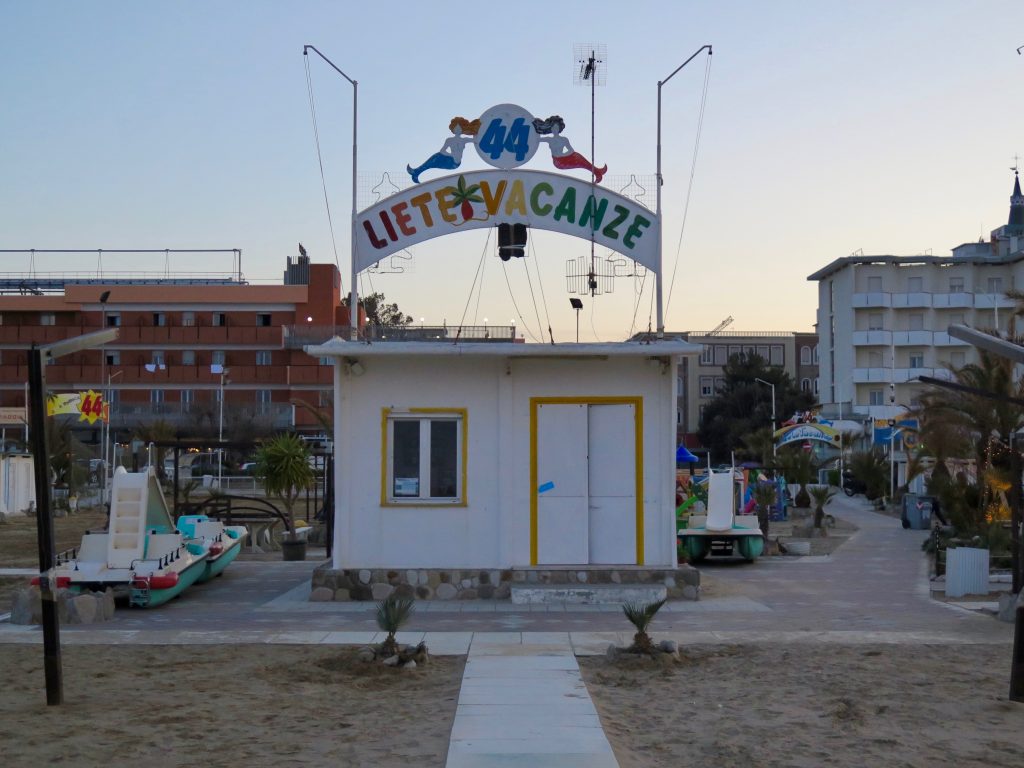 A beach shack business in Rimini, a popular vacation spot on Italy’s Adriatic coast.