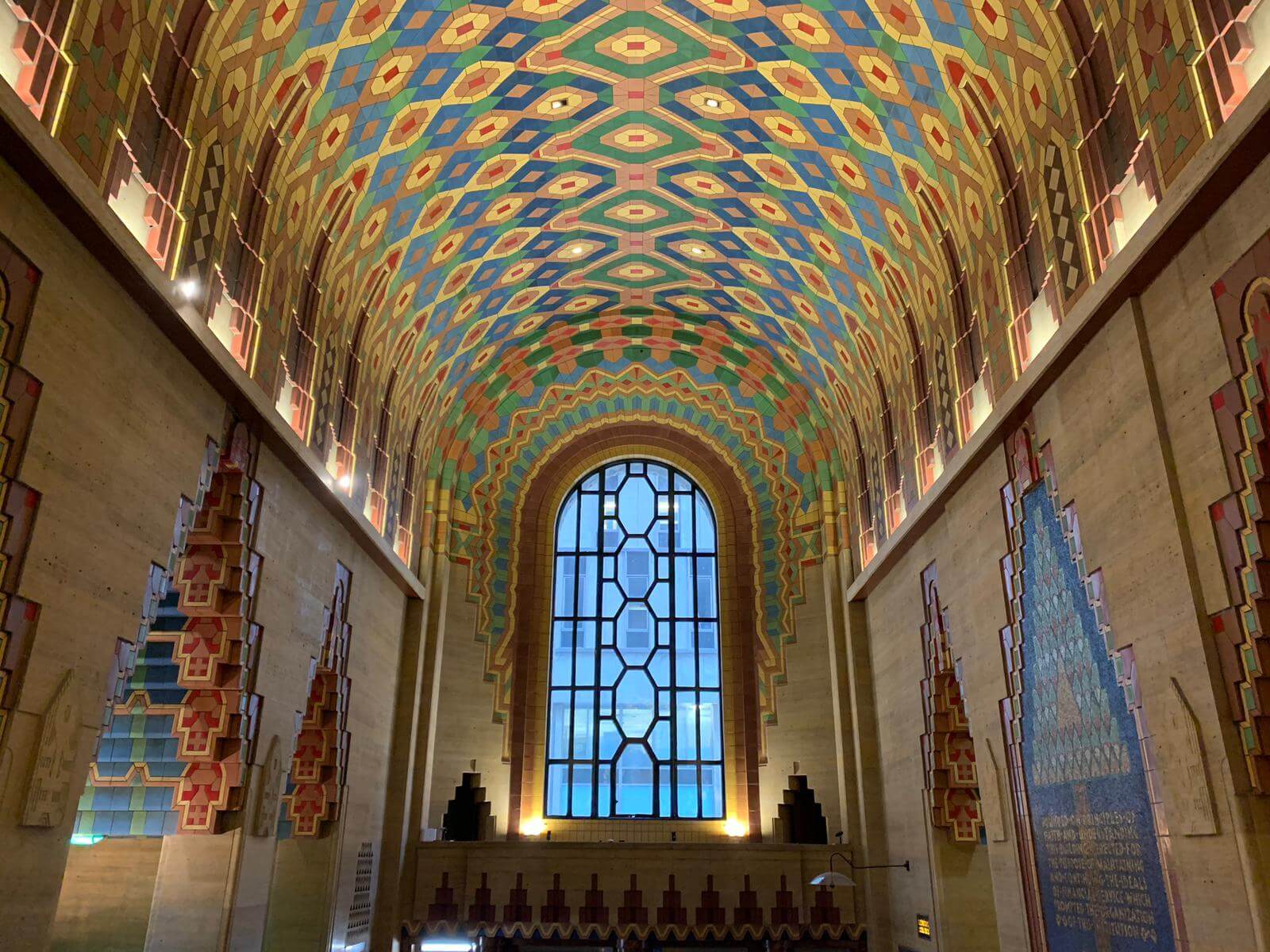 A colorful ceiling in downtown Detroit's Guardian building. ©EmanueleZambolin2019