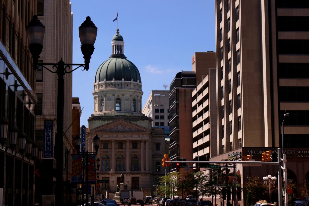 Looking toward the Indiana capitol building in Indianapolis – the most American city in the US. ©KettiWilhelm2019