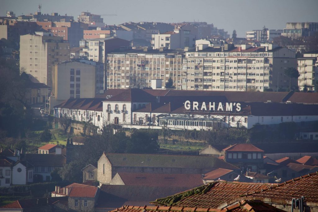 Graham's Port Lodge, in Gaia, Portugal, seen through the fog from Porto. ©KettiWilhelm2020