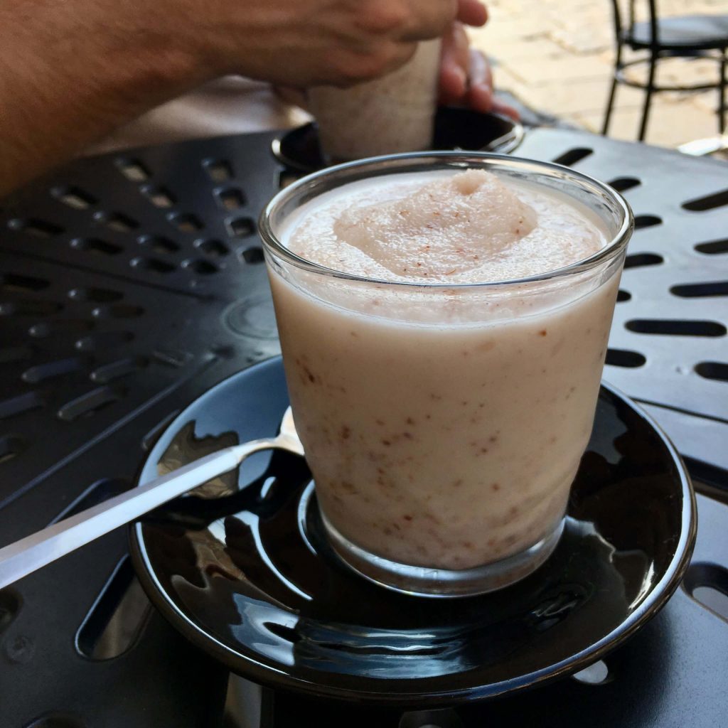 A glass of fresh almond granita in Sicily. ©KettiWilhelm2017