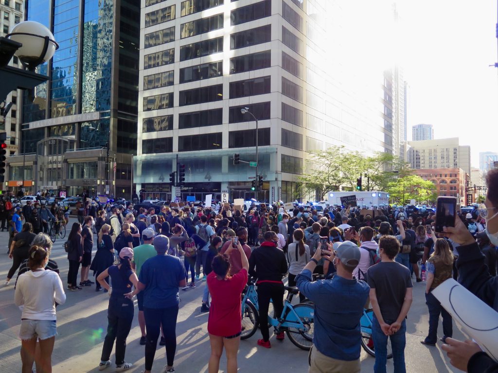 A still peaceful protest on Chicago's Michigan Avenue for Black Lives Matter and George Floyd. ©KettiWilhelm2020