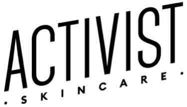 Black and white logo for Activist Skincare, a refillable, vegan skincare brand that Tilted Map offers a discount code for.