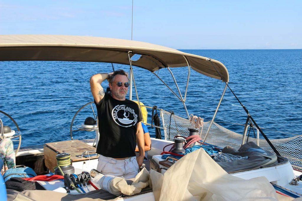 Fabio Negrini, the captain of our scientific vacation/ Mediterranean research trip with Sail and Explore. ©KettiWilhelm2022