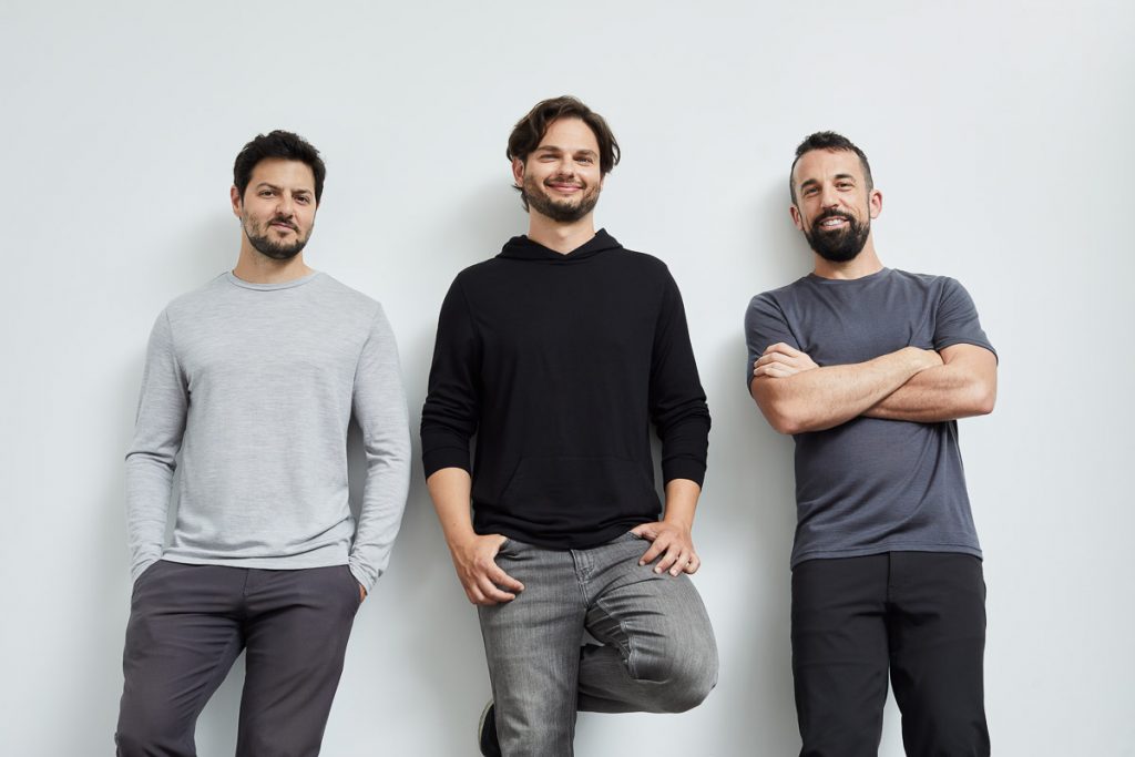The three founders of Unbound Merino, a small business that makes sustainably-produced wool clothing.