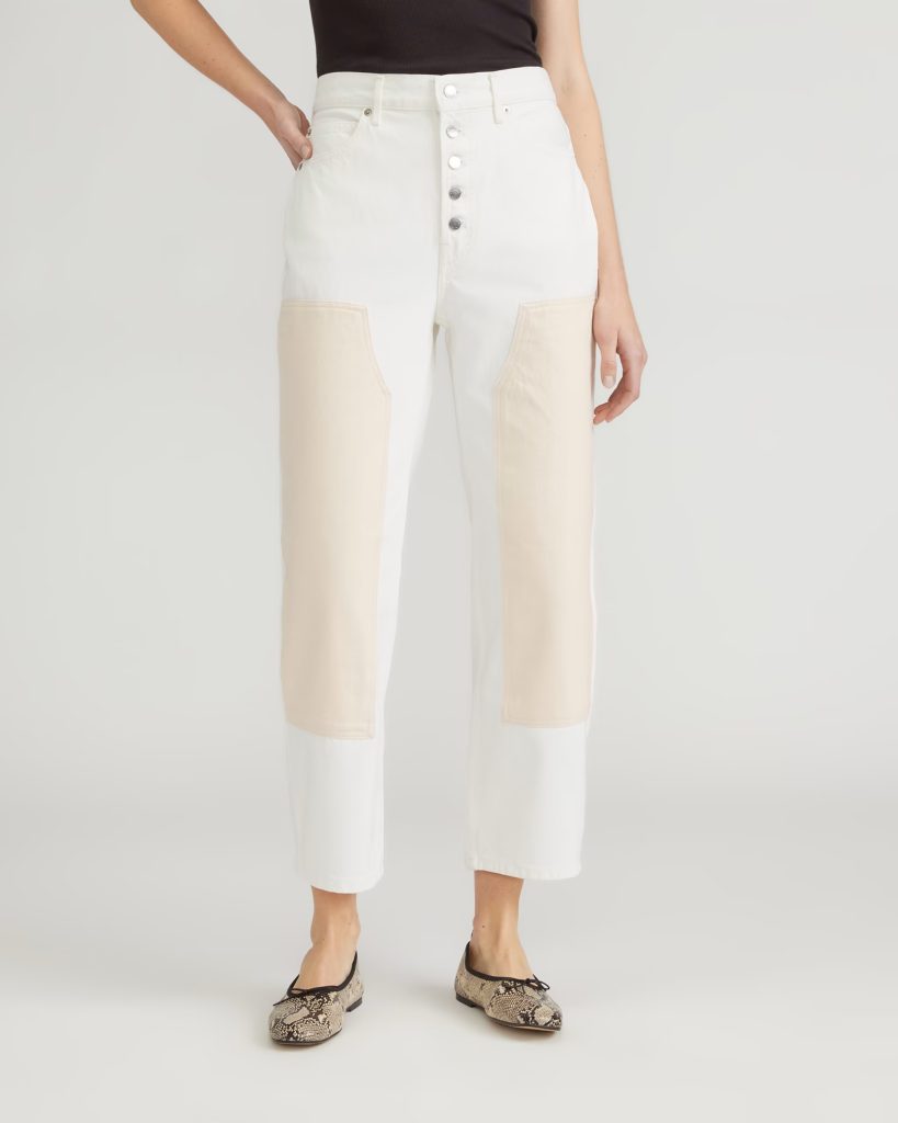 White, 100% organic cotton jeans from Everlane.