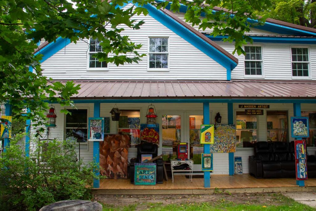 The Art Haus in Keene, New York, a great stop for local souvenirs and art in the Adirondacks. ©KettiWilhelm2023