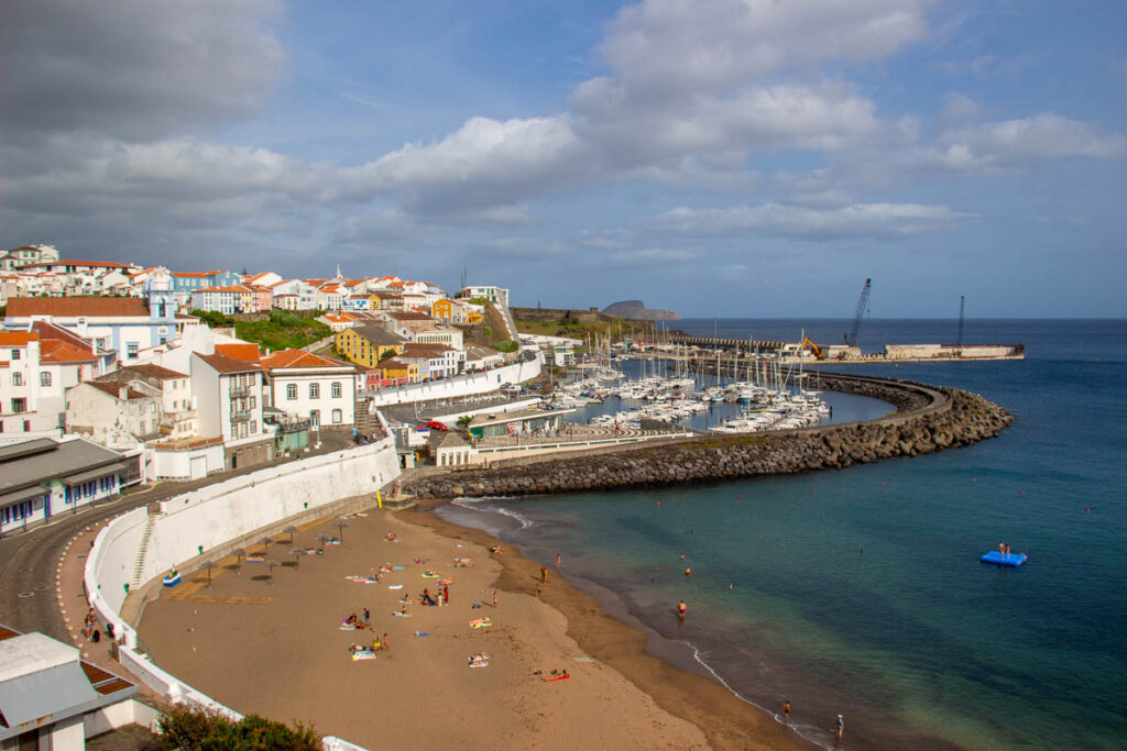 The public beach in the center of Angra do Heroísmo, Terceira, with hardly any tourists on a beautiful late summer day. ©KettiWilhelm2024