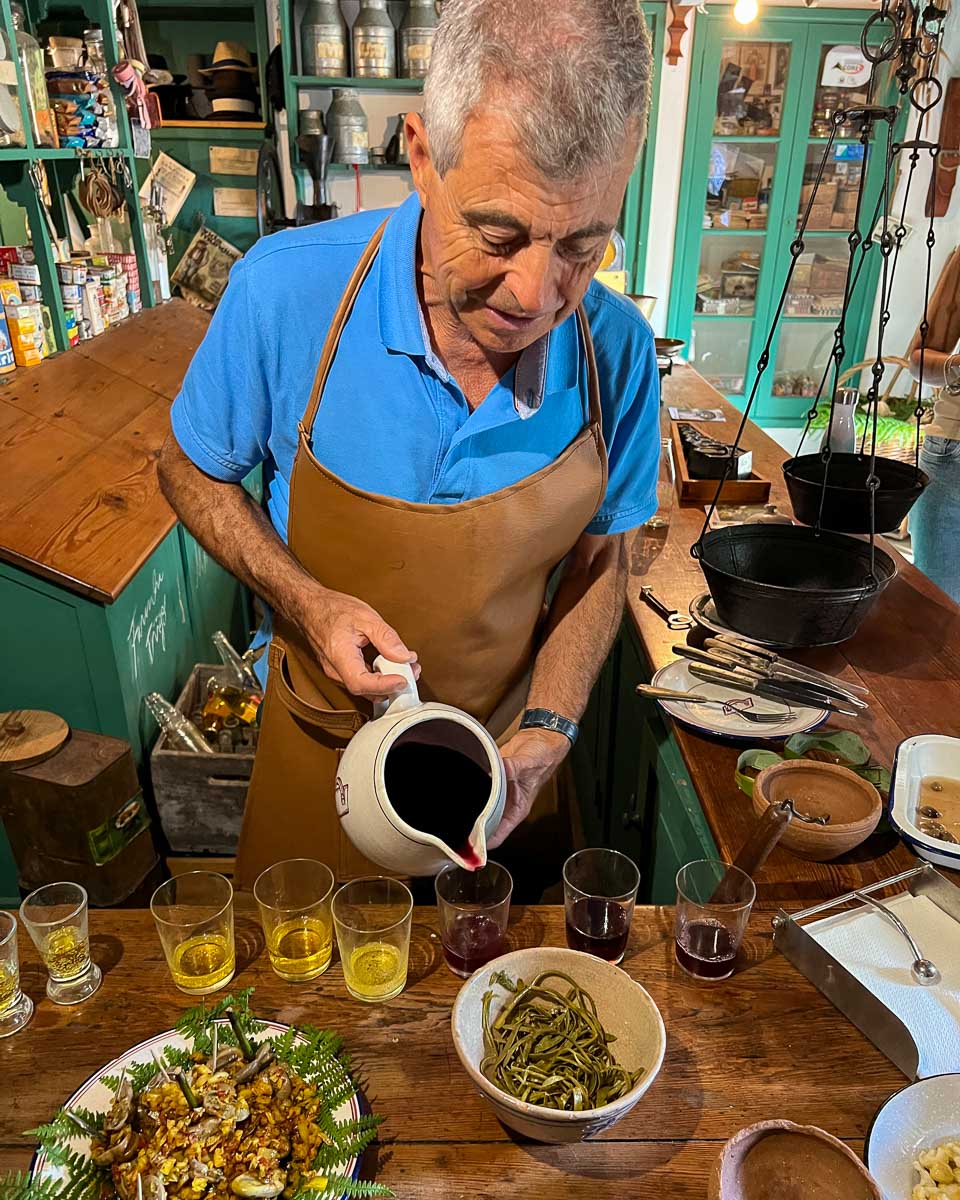 The owner of Quinta do Martelo prepares a tasting of traditional Azorean foods from the island of Terceira, made with locally grown, organic ingredients on this stop on my Azores itinerary. ©KettiWilhelm2024