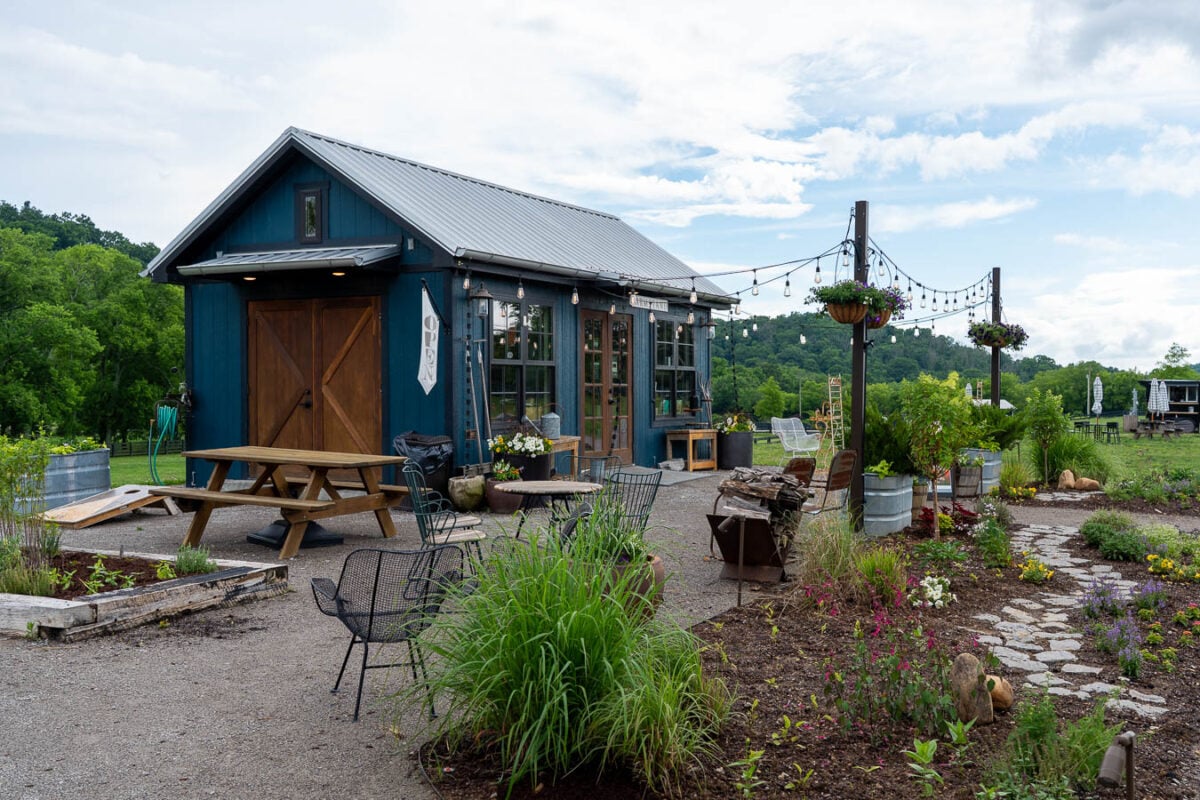 Farm stand at Southall Farm & Inn, a uniquely sustainable resort and working farm in Franklin, Tennessee. ©KettiWilhelm2026
